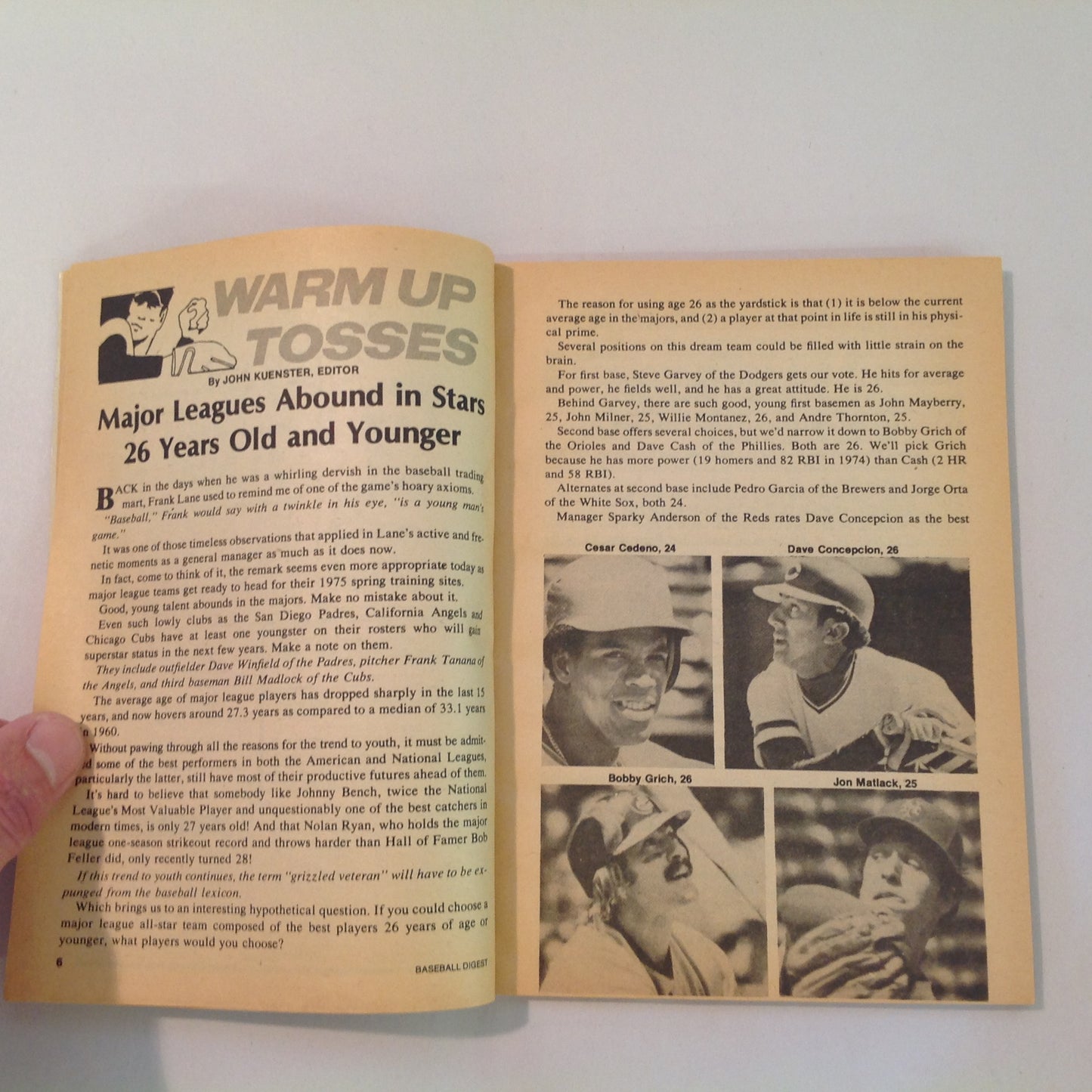 Vintage Feb 1975 Baseball Digest Magazine Steve Garvey: First Base Hero
