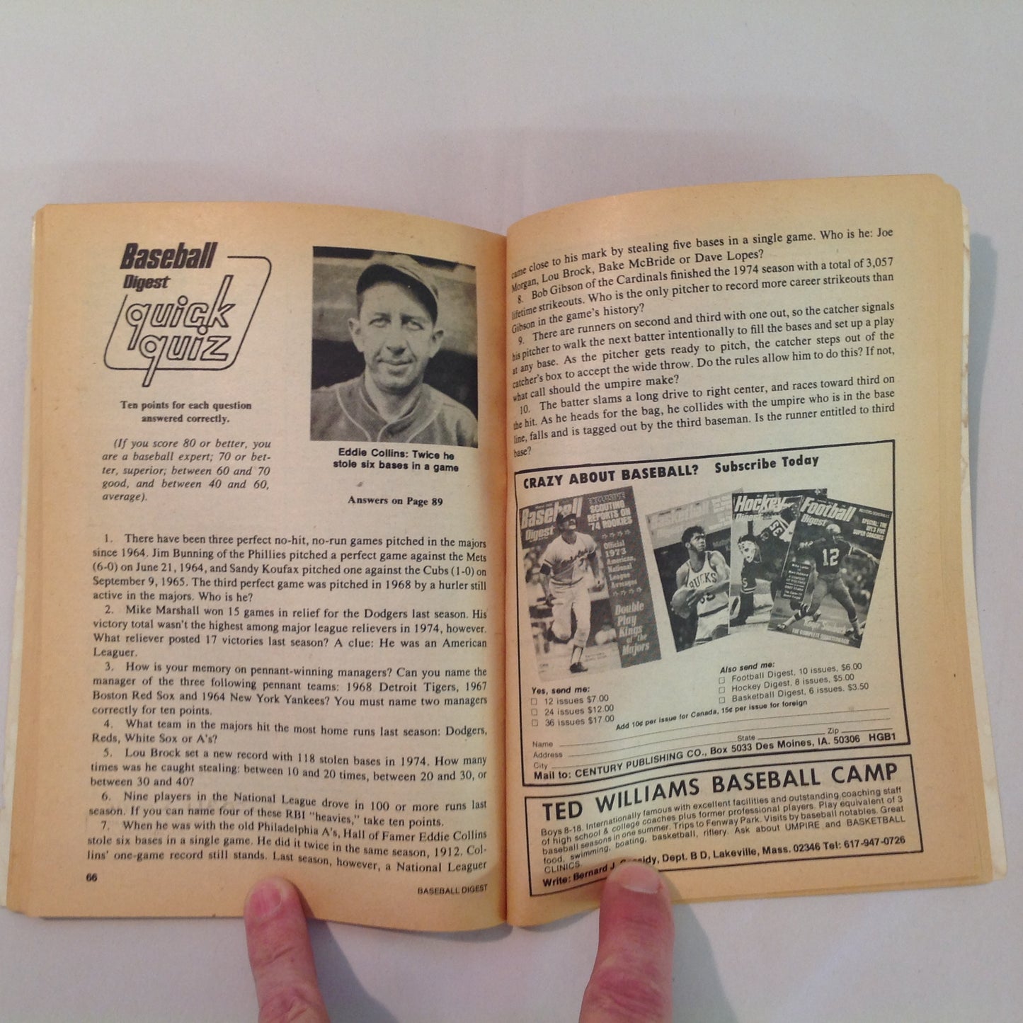 Vintage Feb 1975 Baseball Digest Magazine Steve Garvey: First Base Hero