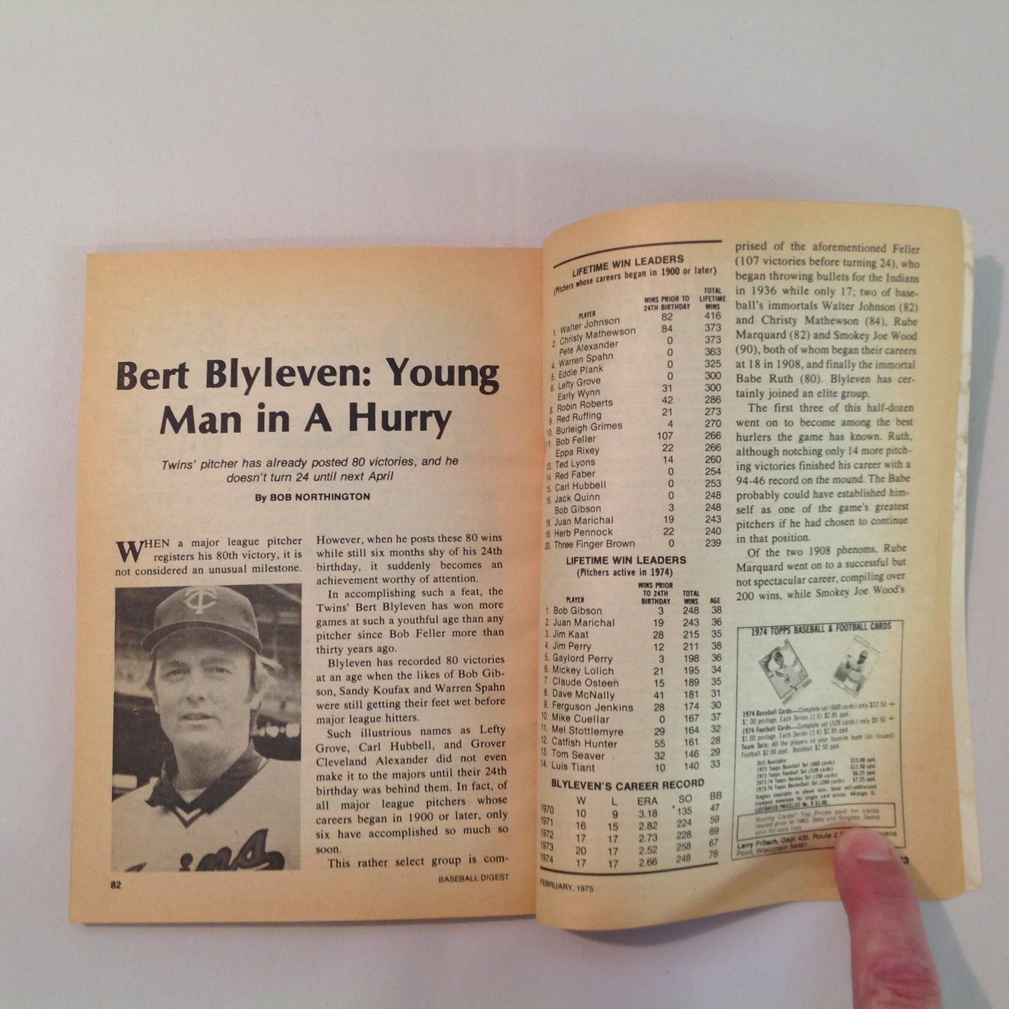 Vintage Feb 1975 Baseball Digest Magazine Steve Garvey: First Base Hero