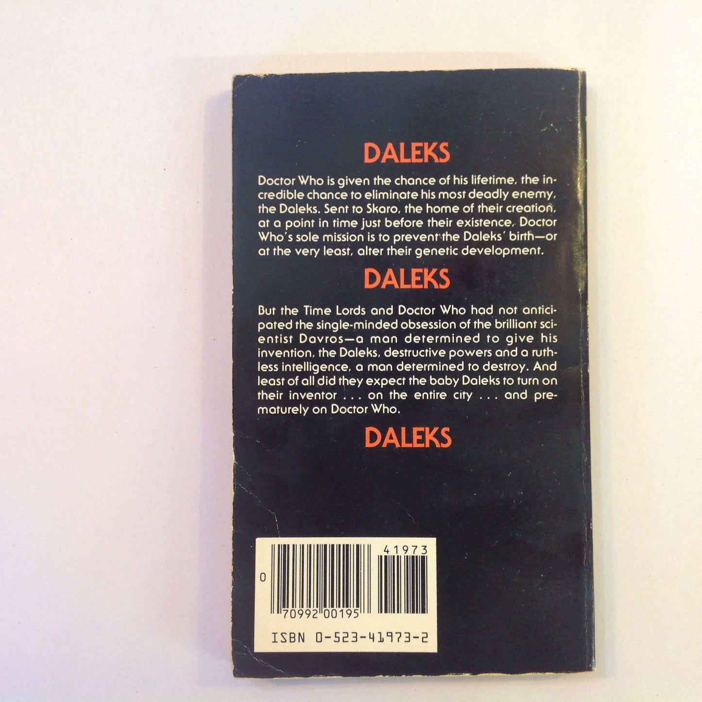Vintage 1982 Mass Market Paperback Doctor Who #4: Doctor Who and the Genesis of the Daleks