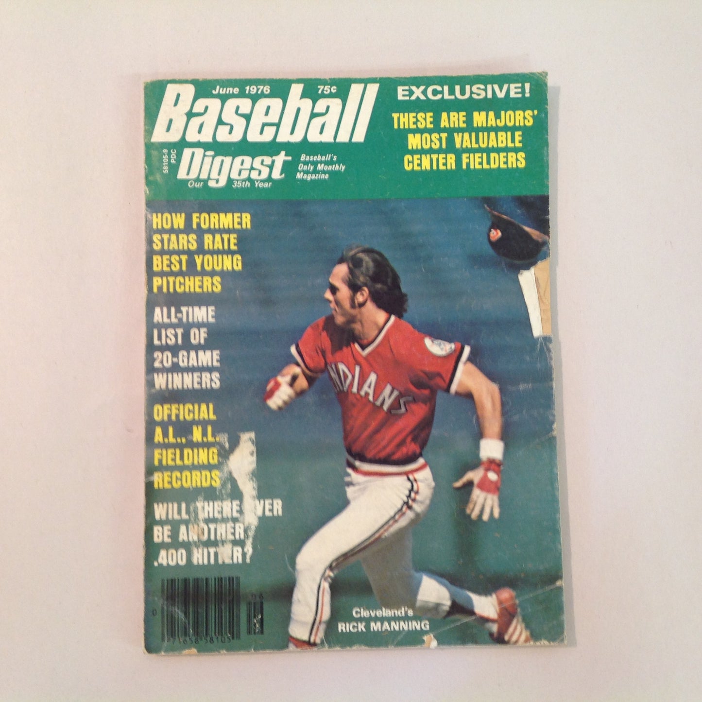 Vintage Jun 1976 Baseball Digest Magazine Cleveland's Rick Manning