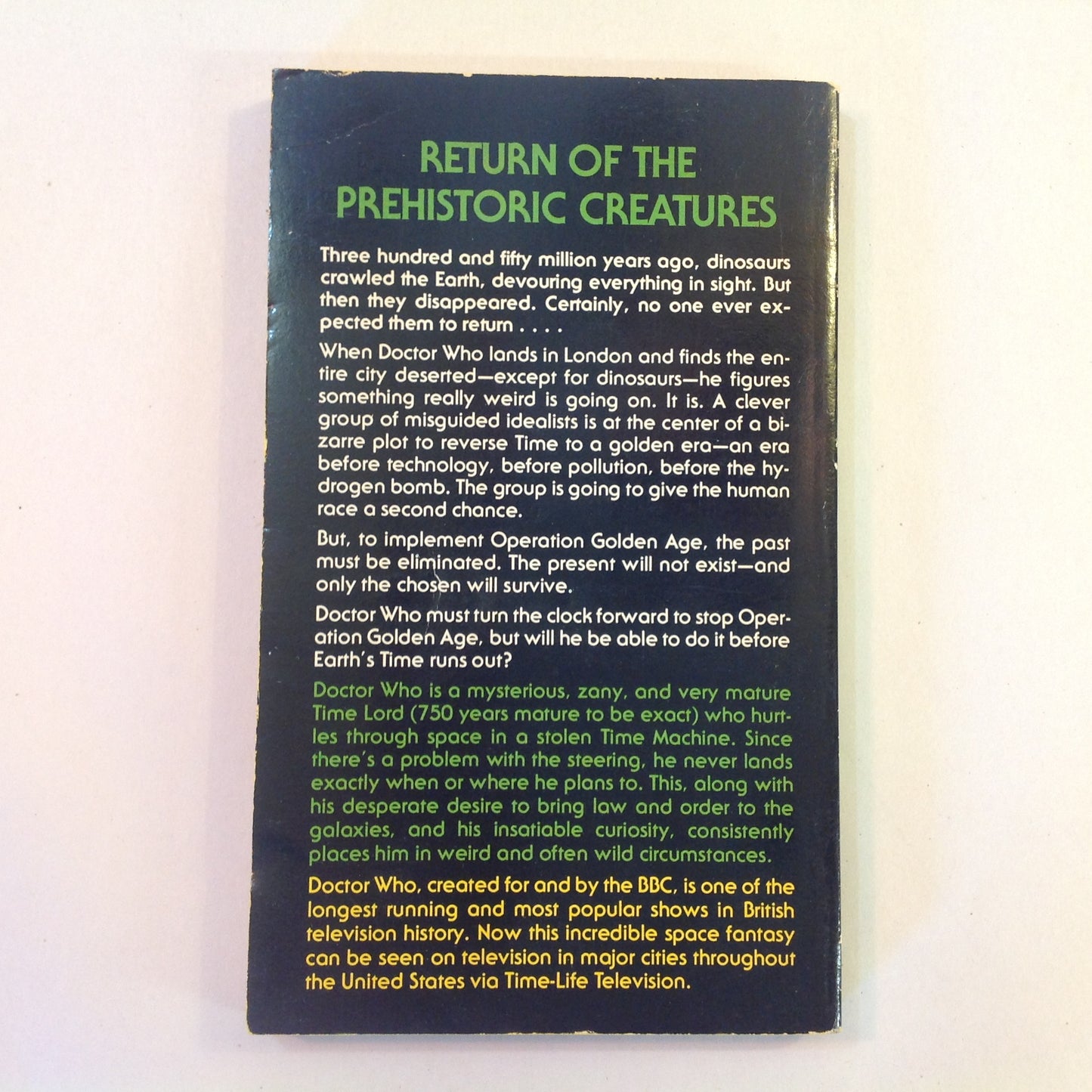 Vintage 1981 Mass Market Paperback Doctor Who #3: Doctor Who and the Dinosaur Invasion