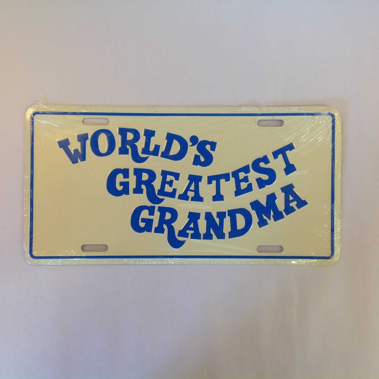 Vintage NOS Novelty Aluminum License Plate World's Greatest Grandma