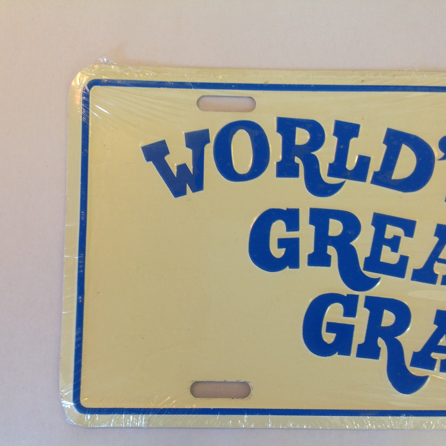 Vintage NOS Novelty Aluminum License Plate World's Greatest Grandma