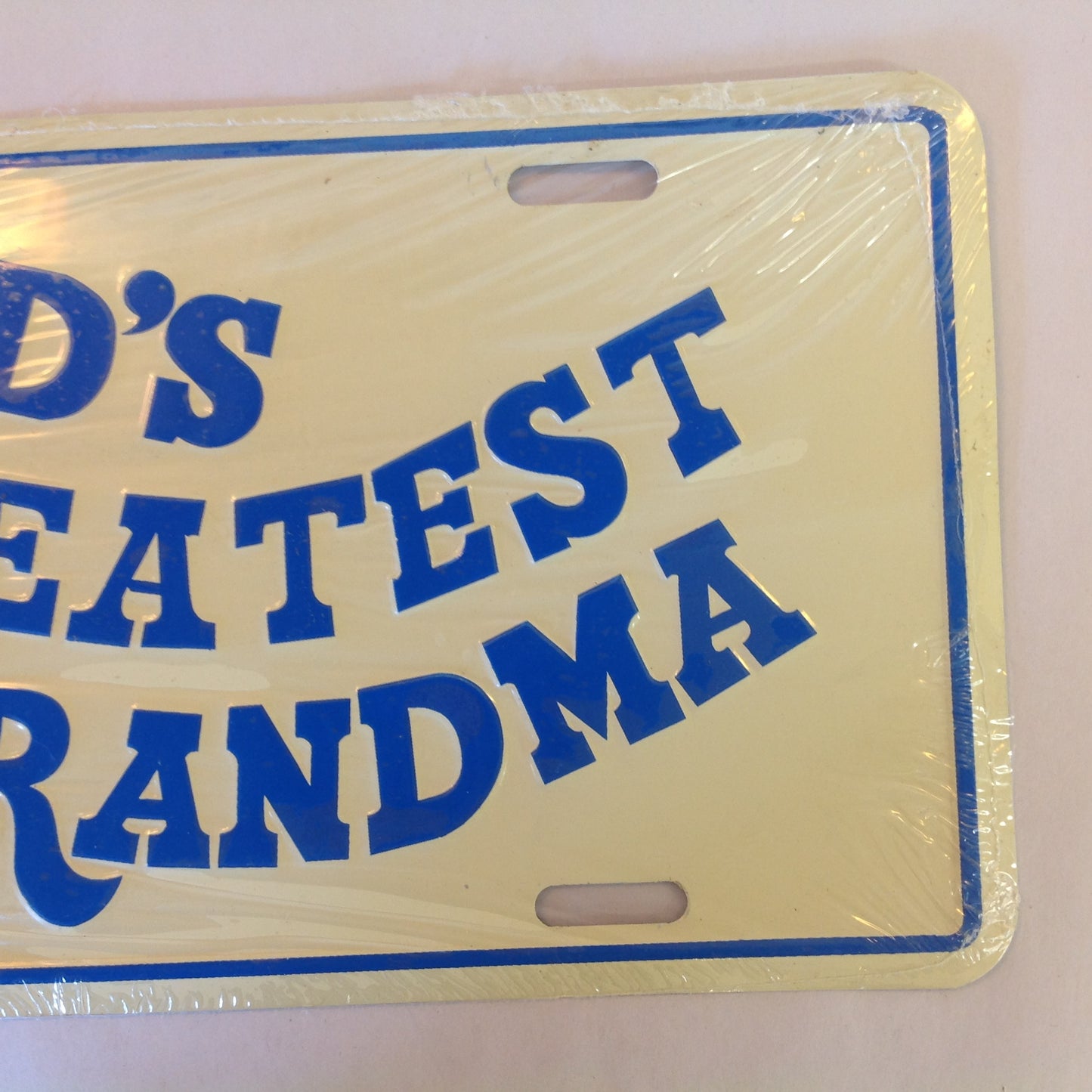 Vintage NOS Novelty Aluminum License Plate World's Greatest Grandma