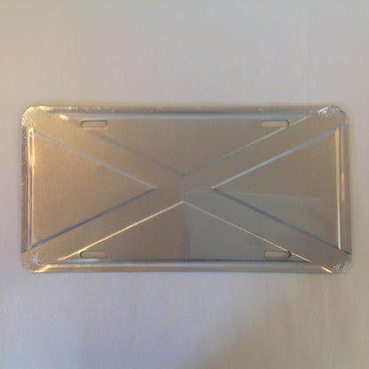 Vintage NOS Novelty Aluminum License Plate Scottish Flag Scotland Scots Blue X