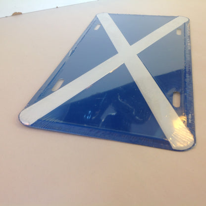 Vintage NOS Novelty Aluminum License Plate Scottish Flag Scotland Scots Blue X