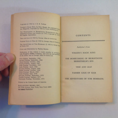 Vintage 1960's 7 Piece Lot Mass Market Paperbacks J R R Tolkien Hobbit/Lord of the Rings/Tolkien Reader/A Look Behind/Bored of the Rings