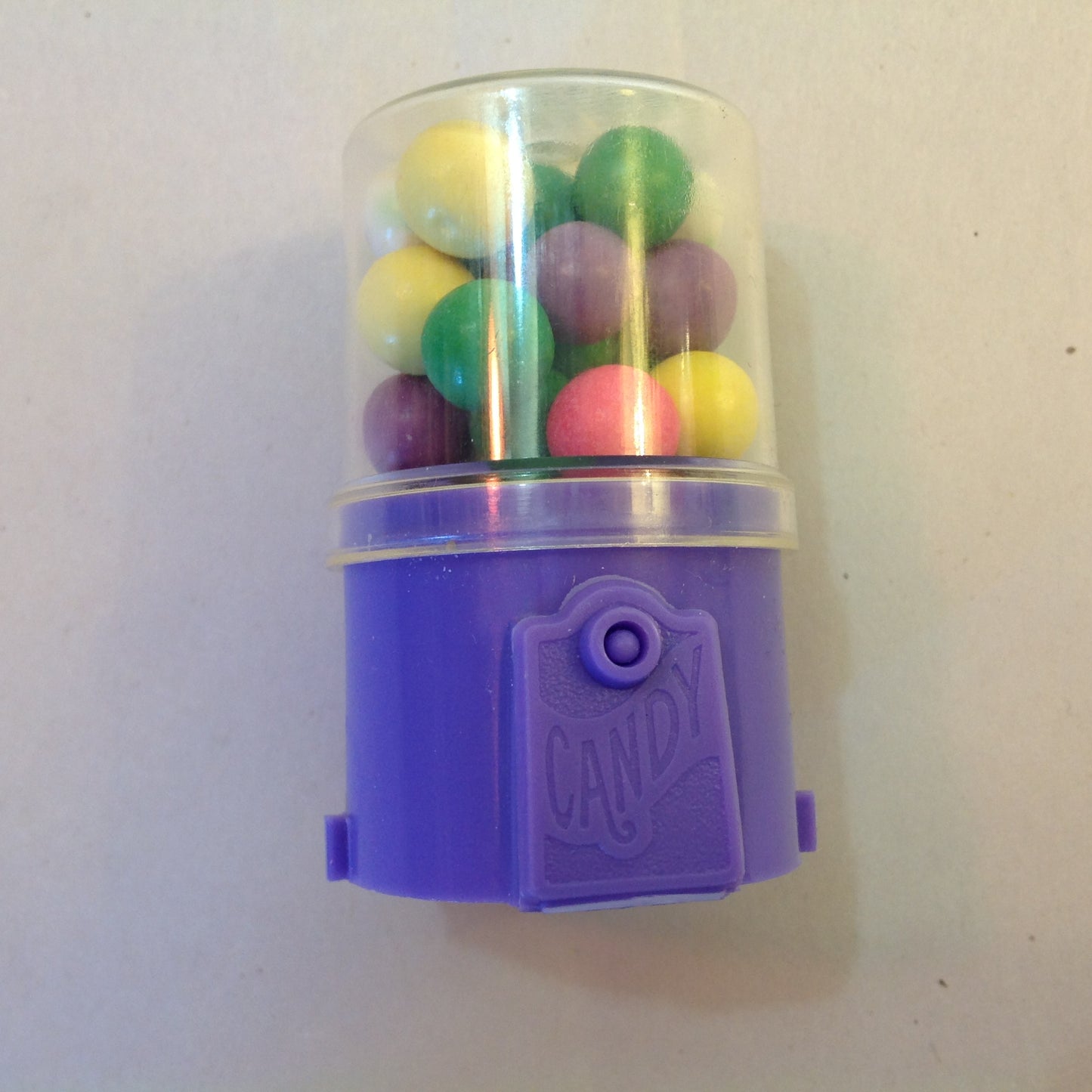 Vintage Unopened Fleer 2 oz Purple Miniature Gumball Machine Candy Container