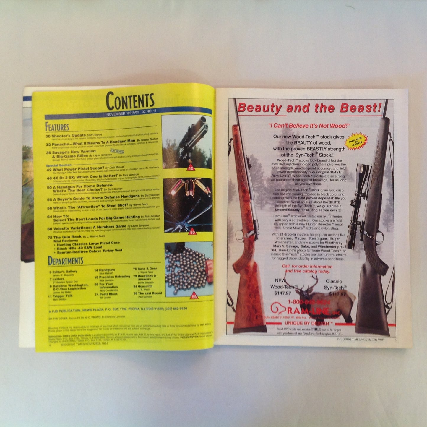 Vintage Nov 1991 Shooting Times Magazine Handguns for Self Defense Bonus Beginner's Buyer's Guide