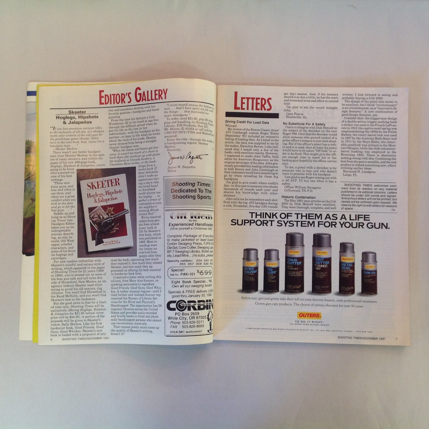 Vintage Nov 1991 Shooting Times Magazine Handguns for Self Defense Bonus Beginner's Buyer's Guide