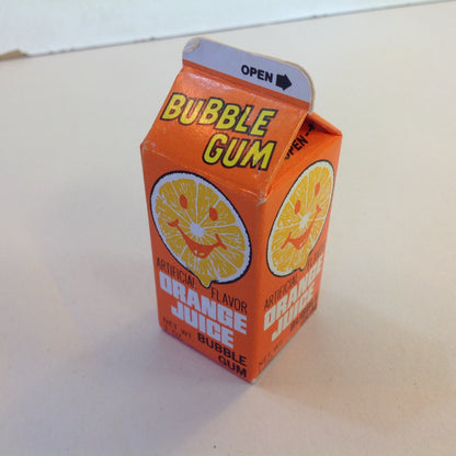 Vintage 1981 Unopened Topps Orange Juice Bubble Gum 1 ox Candy Container