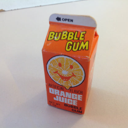 Vintage 1981 Unopened Topps Orange Juice Bubble Gum 1 ox Candy Container