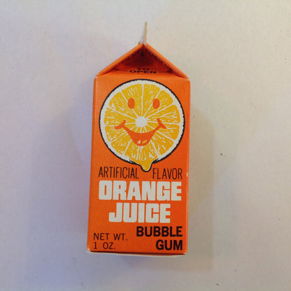 Vintage 1981 Unopened Topps Orange Juice Bubble Gum 1 ox Candy Container