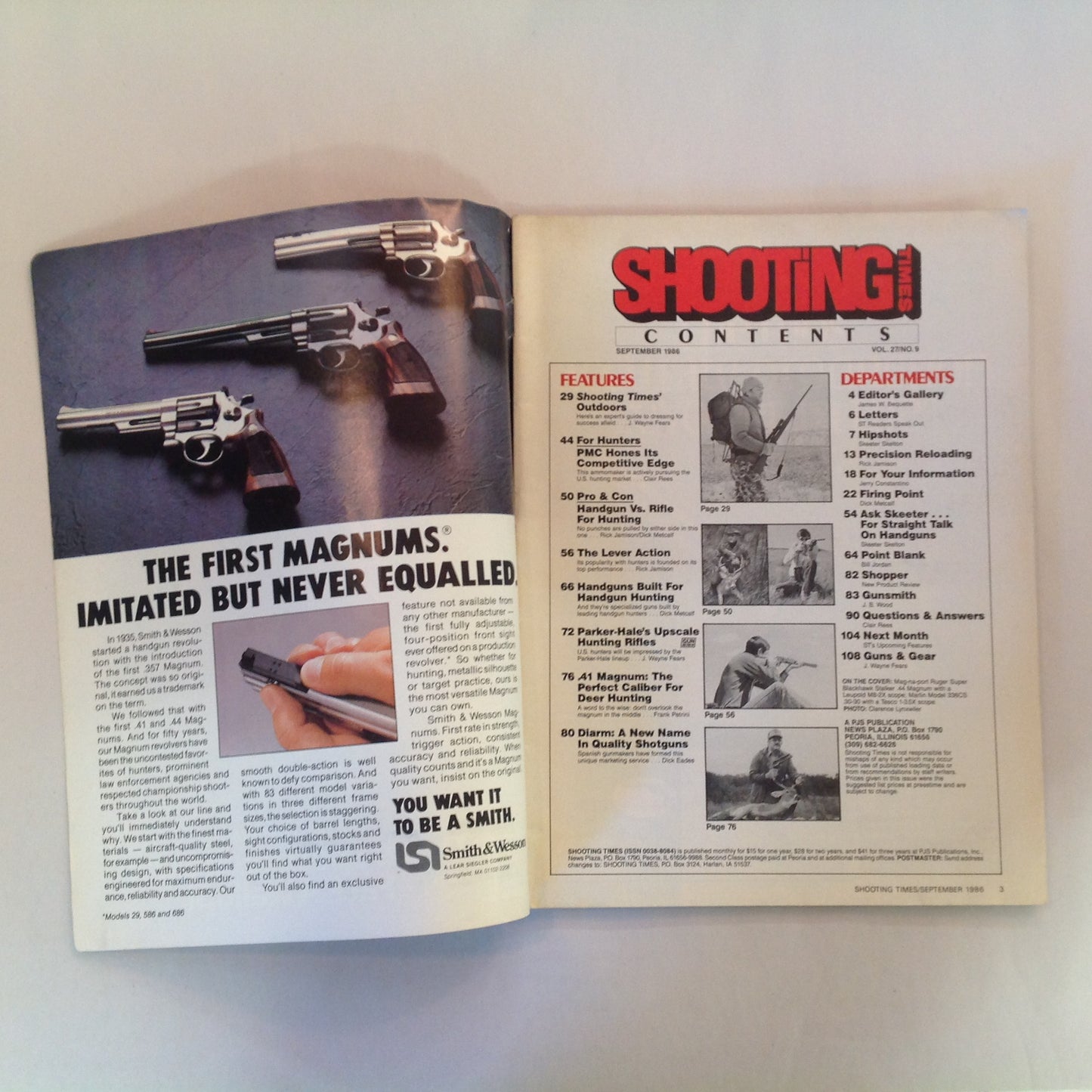 Vintage Sep 1986 Shooting Times Magazine Rifle/Handgun Hunting '86 Hunters' Alltime Greatest Rifles and Calibers