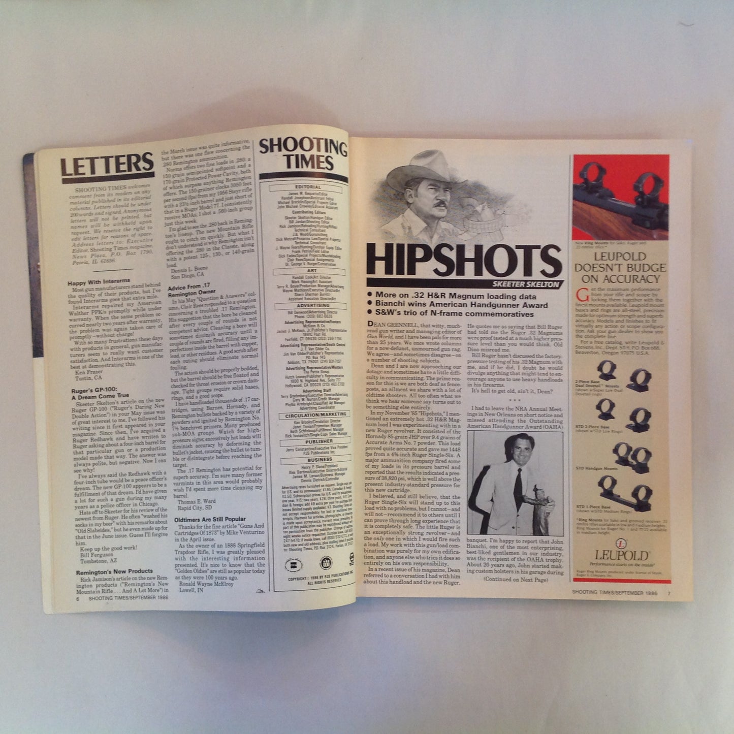 Vintage Sep 1986 Shooting Times Magazine Rifle/Handgun Hunting '86 Hunters' Alltime Greatest Rifles and Calibers