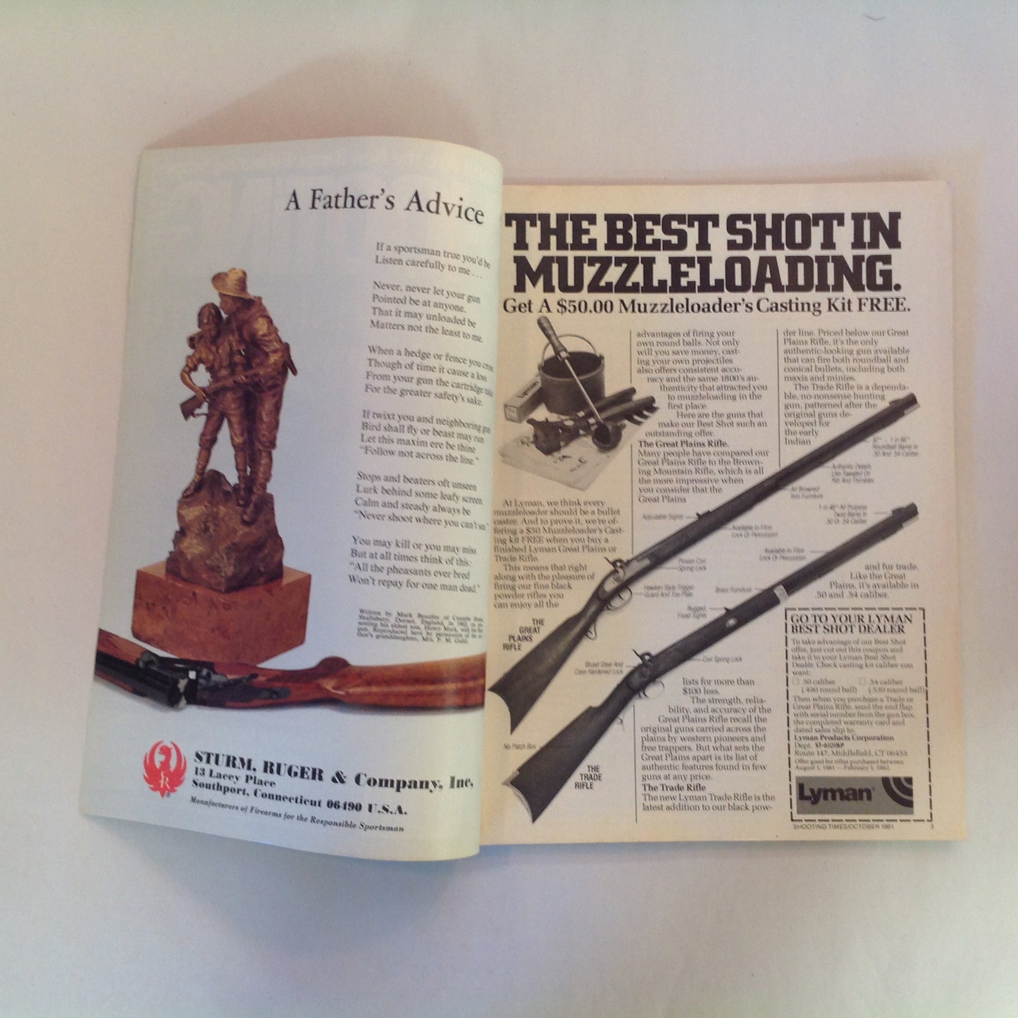 Vintage Oct 1981 Shooting Times Magazine Winchester's M70 Featherweight .357 Vs .44 6mm Vs .243 Handgunner's Bonus