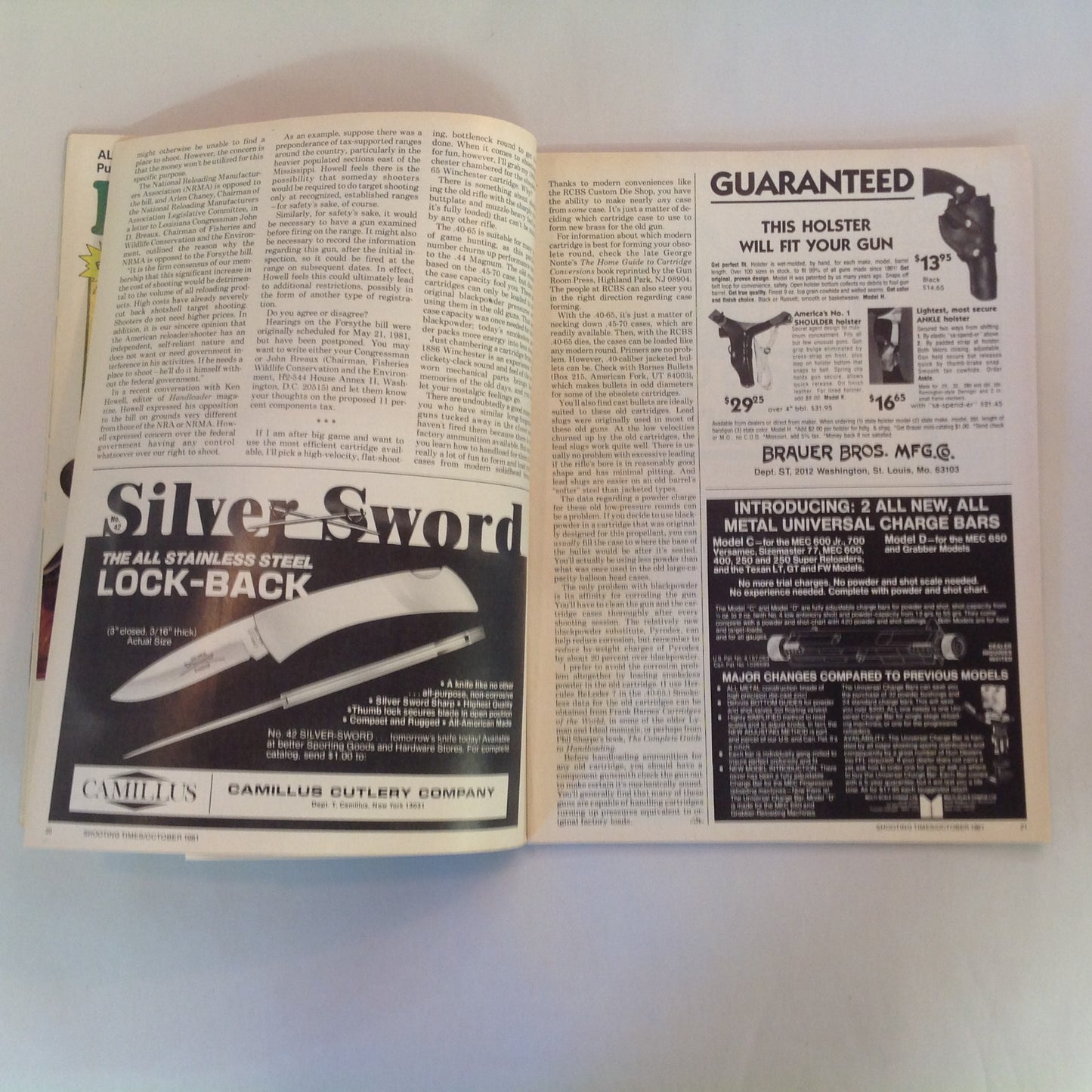 Vintage Oct 1981 Shooting Times Magazine Winchester's M70 Featherweight .357 Vs .44 6mm Vs .243 Handgunner's Bonus