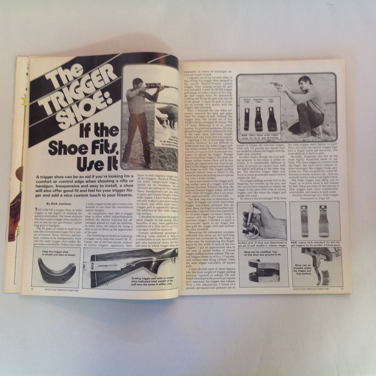 Vintage Oct 1981 Shooting Times Magazine Winchester's M70 Featherweight .357 Vs .44 6mm Vs .243 Handgunner's Bonus