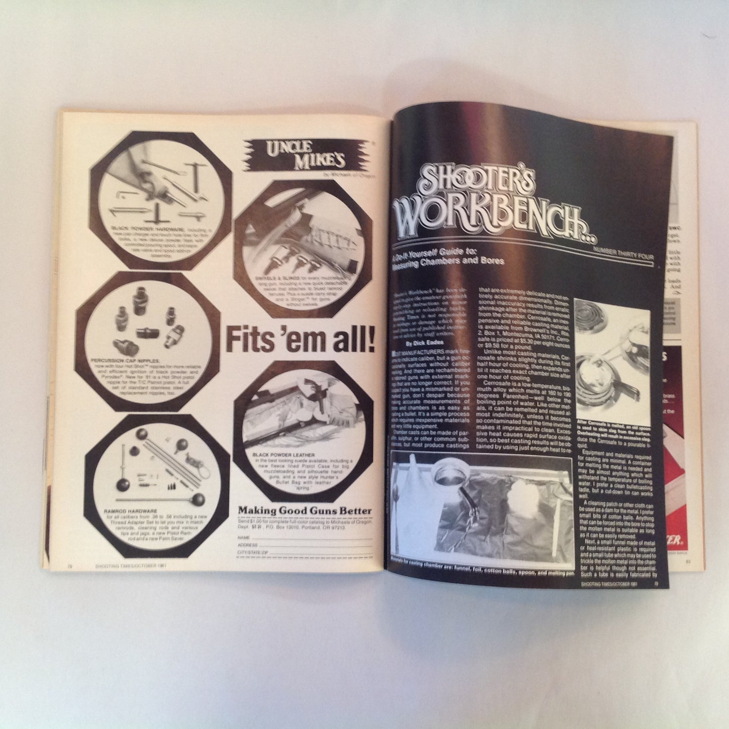 Vintage Oct 1981 Shooting Times Magazine Winchester's M70 Featherweight .357 Vs .44 6mm Vs .243 Handgunner's Bonus