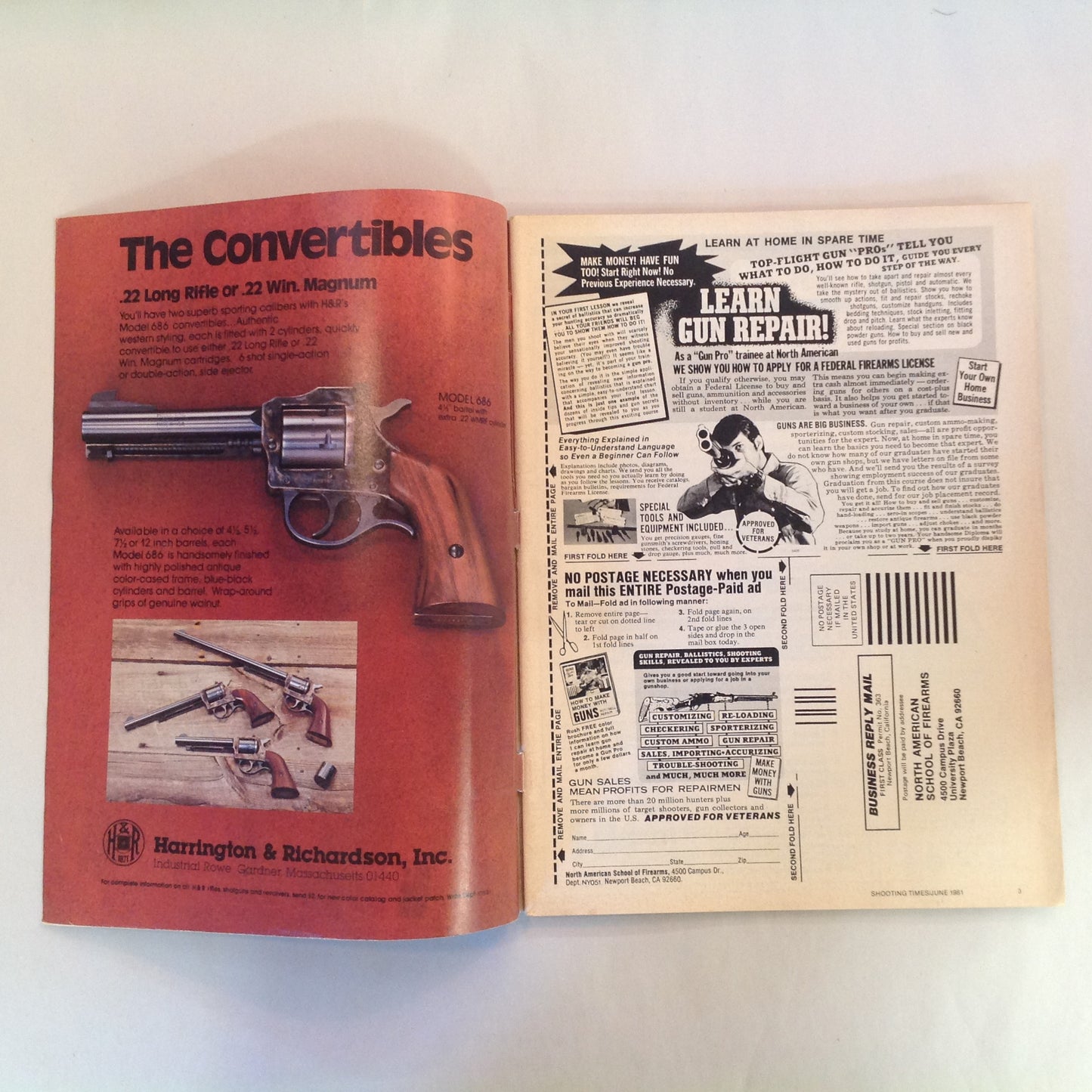 Vintage Jun 1981 Shooting Times Magazine .22 Sporting Rifles Six of the Best Polychoke System Facts on .22 Centerfire Ammo .44 Magnum