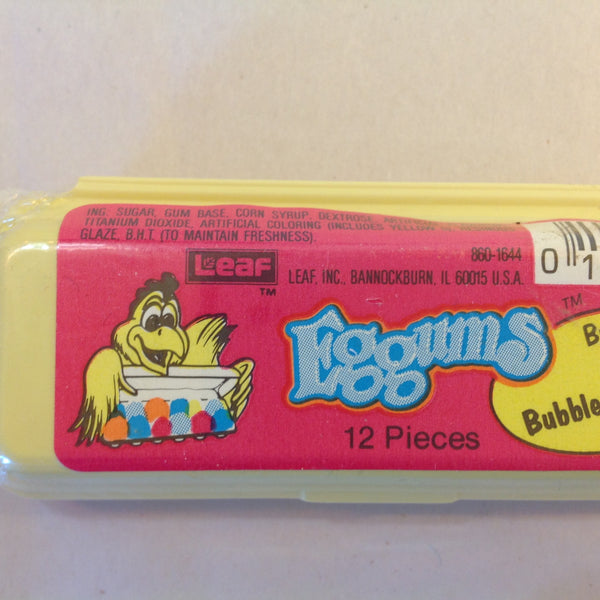 Vintage Unopened Leaf Eggums Brightly Colored Bubble Gum Eggs 12 Piece Candy Container