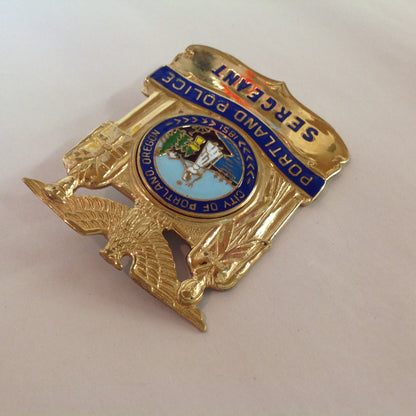 Vintage Obsolete Portland PD Badge with leather holder