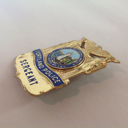 Vintage Obsolete Portland PD Badge with leather holder