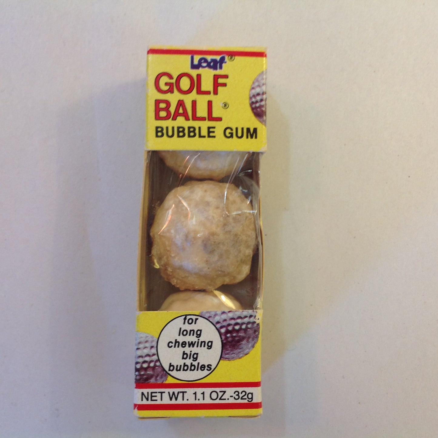 Vintage Unopened Leaf Golf Ball Bubble Gum 1.1 oz Candy Container