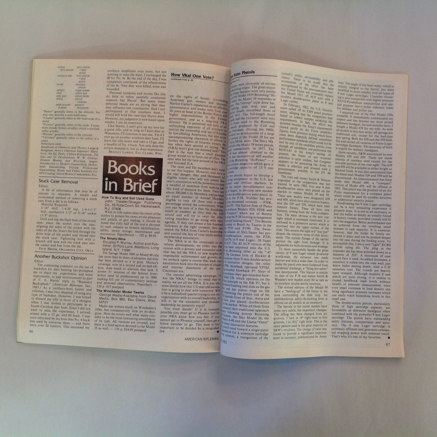 Vintage Apr 1983 American Rifleman Magazine America's Standard the .30-'06 NRA Open Letter Harlon Carter