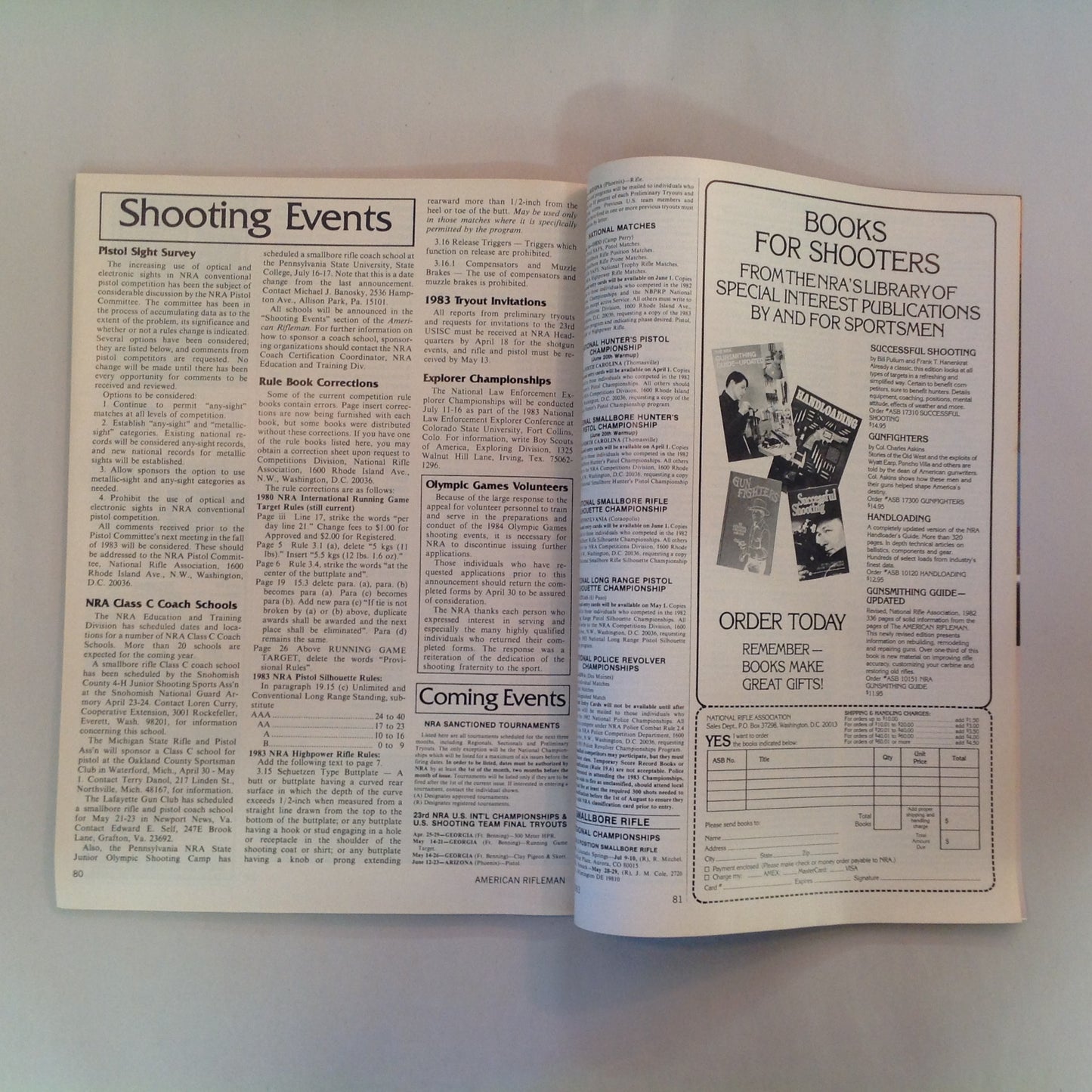 Vintage Apr 1983 American Rifleman Magazine America's Standard the .30-'06 NRA Open Letter Harlon Carter
