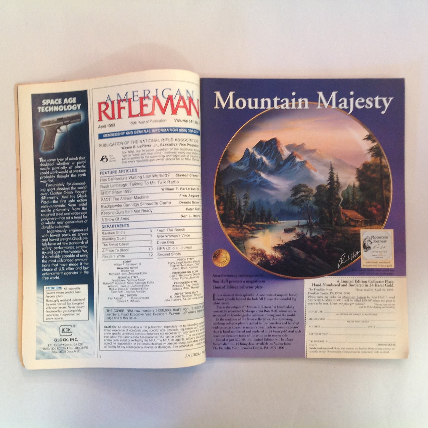 Vintage Apr 1993 American Rifleman Magazine 3 Million Strong NRA