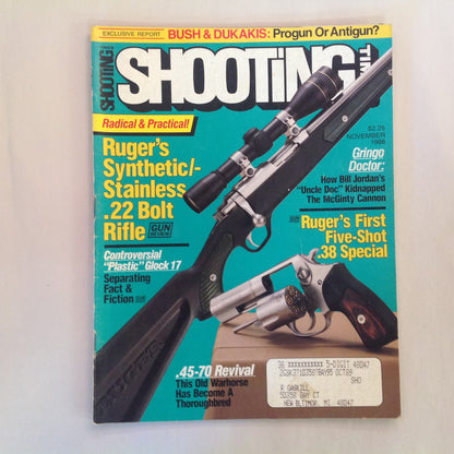 Vintage Nov 1988 Shooting Times Magazine Ruger's Synthetic Stainless .22 Bolt Rifle Ruger's First Five Shot .38 Special