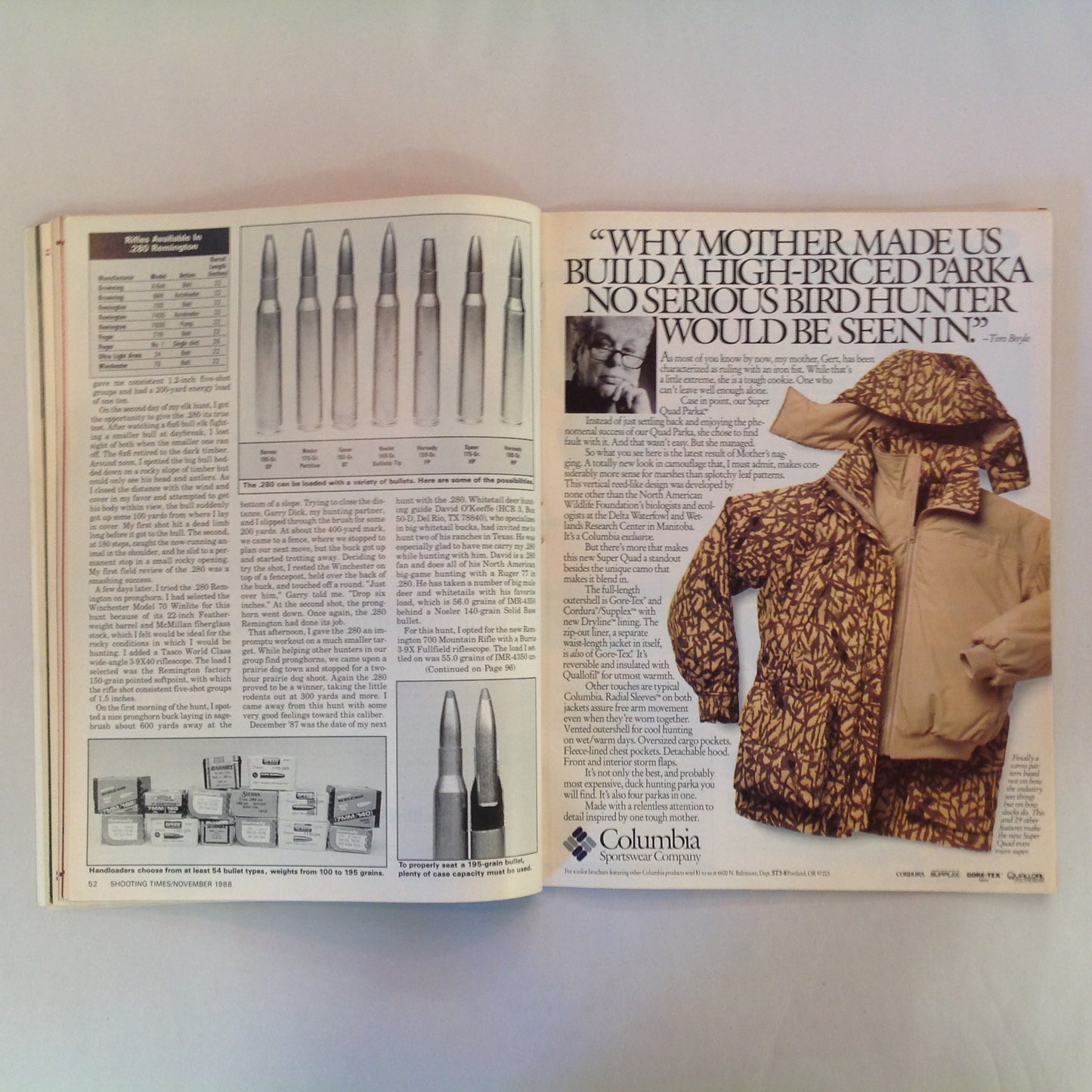 Vintage Nov 1988 Shooting Times Magazine Ruger's Synthetic Stainless .22 Bolt Rifle Ruger's First Five Shot .38 Special