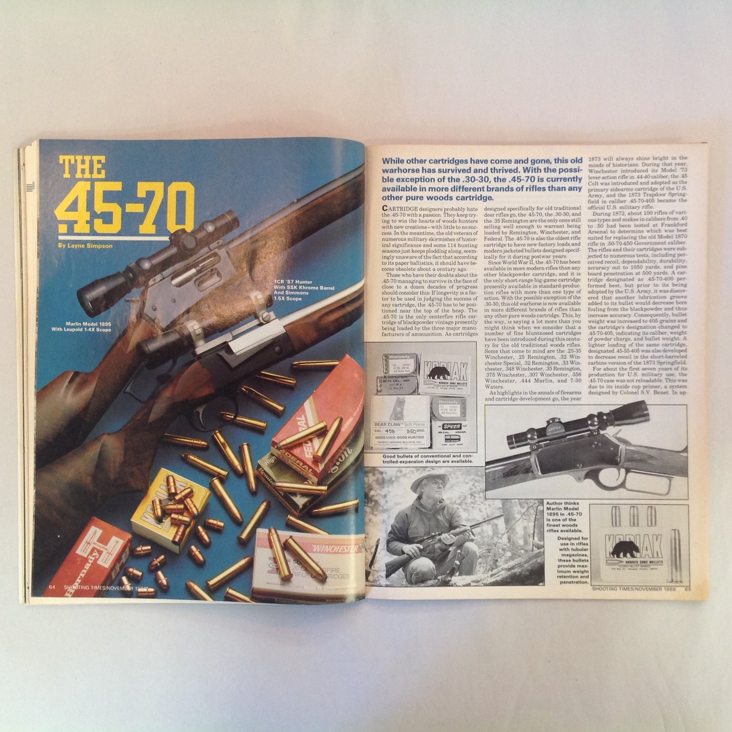 Vintage Nov 1988 Shooting Times Magazine Ruger's Synthetic Stainless .22 Bolt Rifle Ruger's First Five Shot .38 Special
