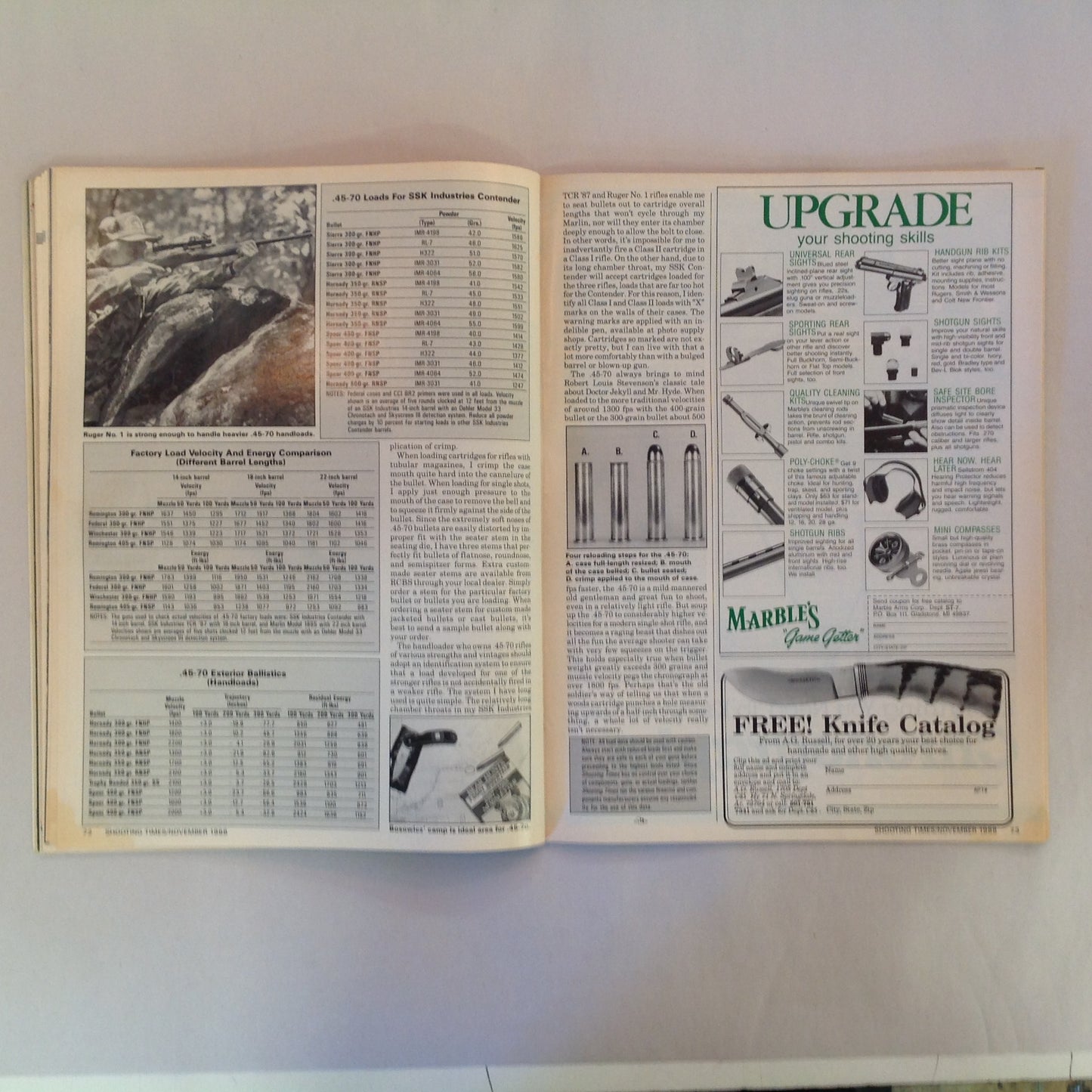 Vintage Nov 1988 Shooting Times Magazine Ruger's Synthetic Stainless .22 Bolt Rifle Ruger's First Five Shot .38 Special