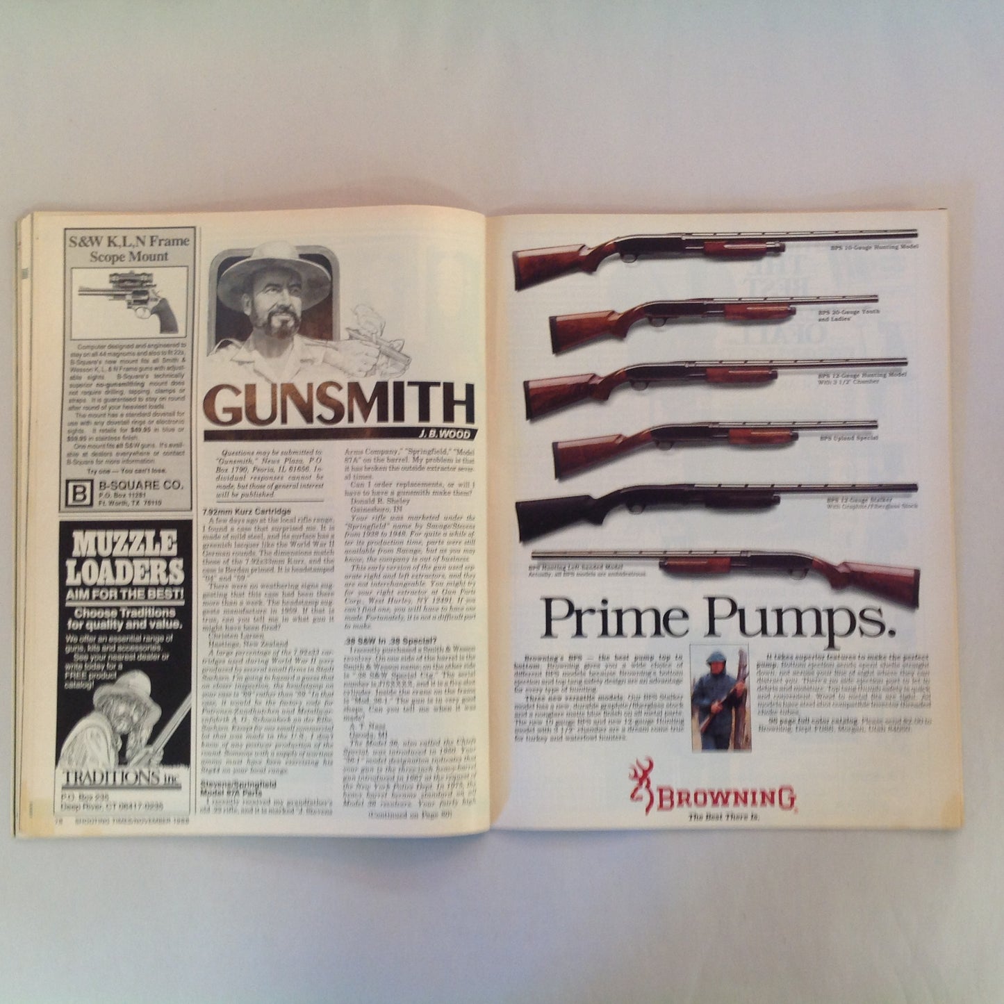 Vintage Nov 1988 Shooting Times Magazine Ruger's Synthetic Stainless .22 Bolt Rifle Ruger's First Five Shot .38 Special