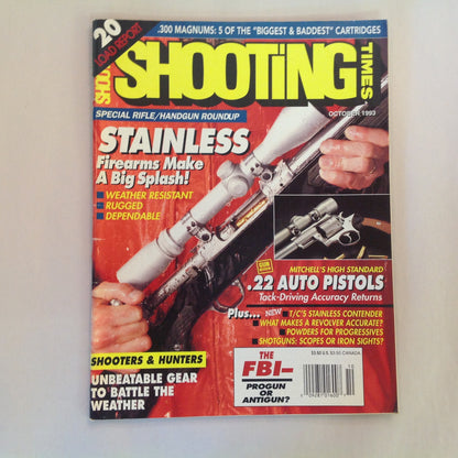 Vintage Oct 1993 Shooting Times Magazine Special Rifle/Handgun Round Up Stainless .22 Auto Pistols Unbeatable Gear to Battle the Weather