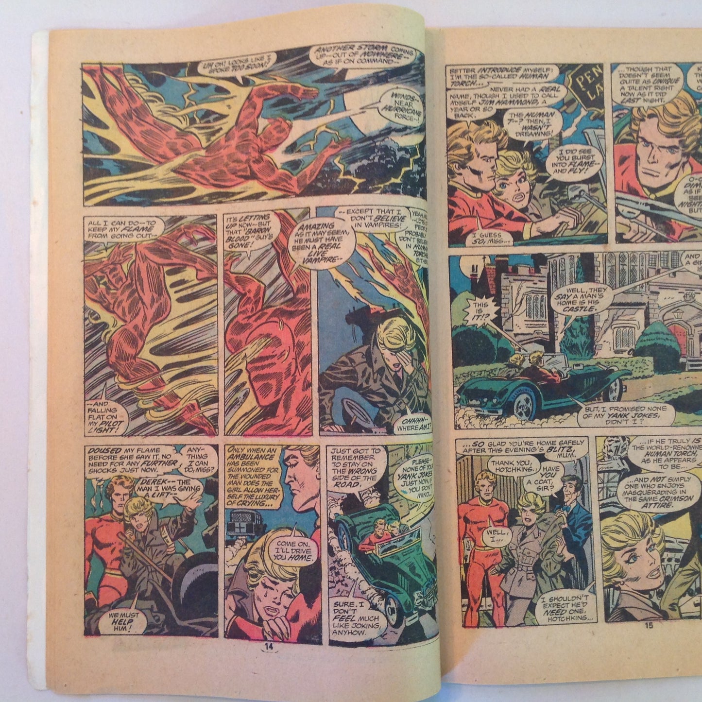 Vintage 1976 Marvel Comics The Invaders Issue 7 "The Blackout Murders of Baron Blood!" Captain America Human Torch Namor Sub-Mariner