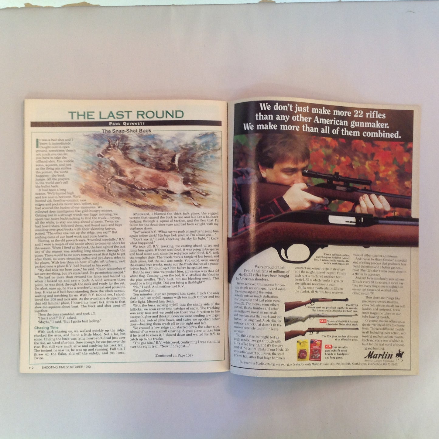 Vintage Oct 1993 Shooting Times Magazine Special Rifle/Handgun Round Up Stainless .22 Auto Pistols Unbeatable Gear to Battle the Weather