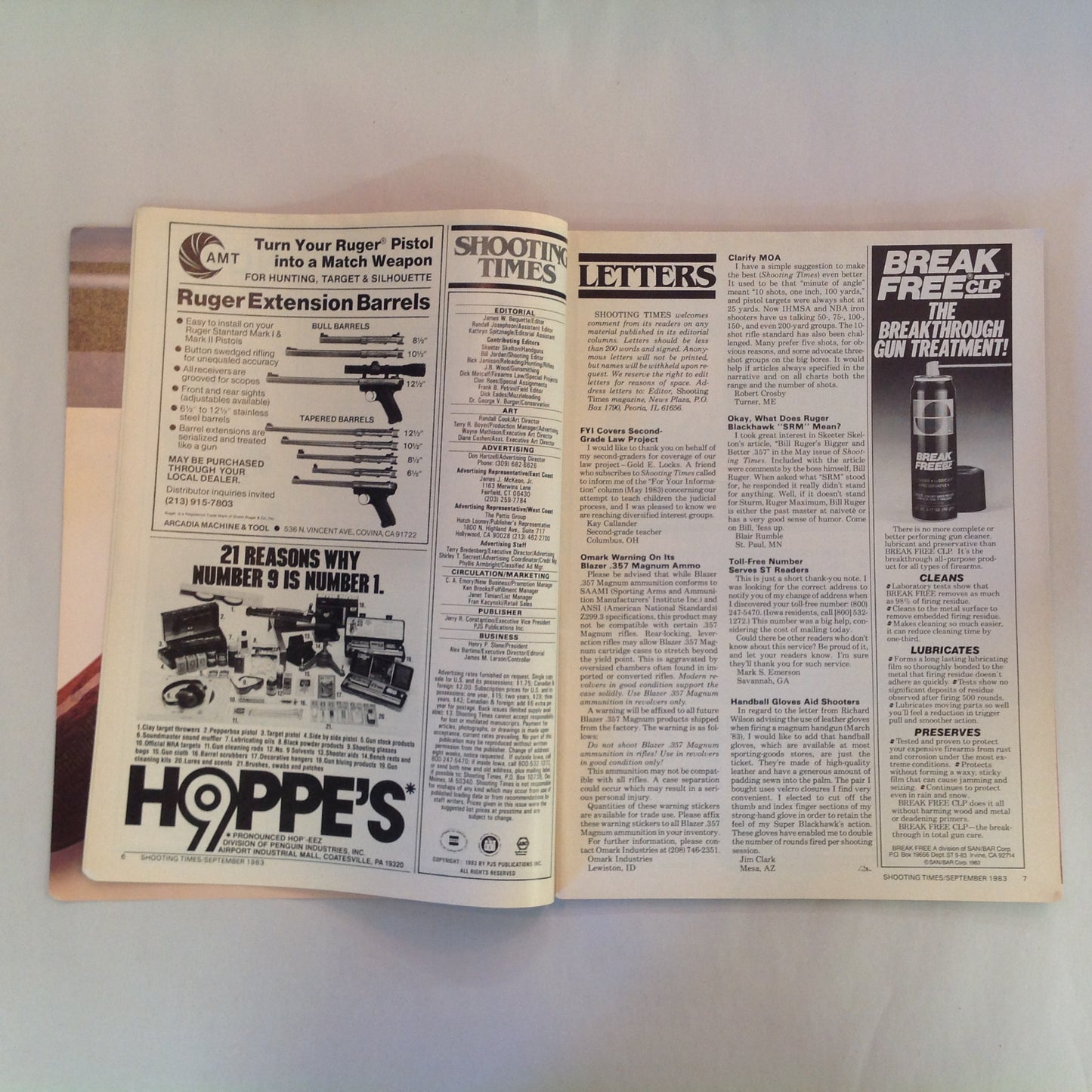 Vintage Sep 1983 Shooting Times Magazine 1st Annual Hunting Special Rifle/Handgun Hunting