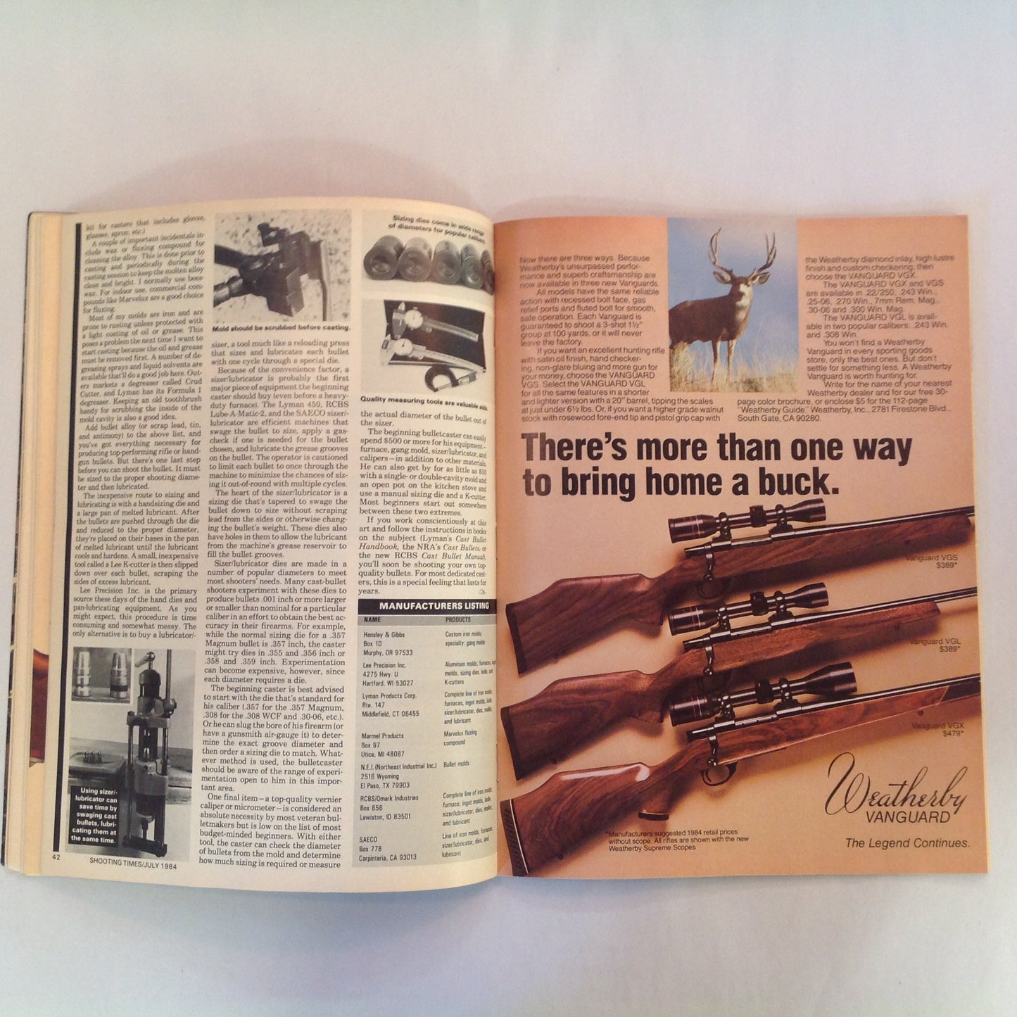 Vintage Jul 1984 Shooting Times Magazine Handgun Silhouette Ruger's No. 1 Rifles Handgun Scope Mounting Bishop Model Ten