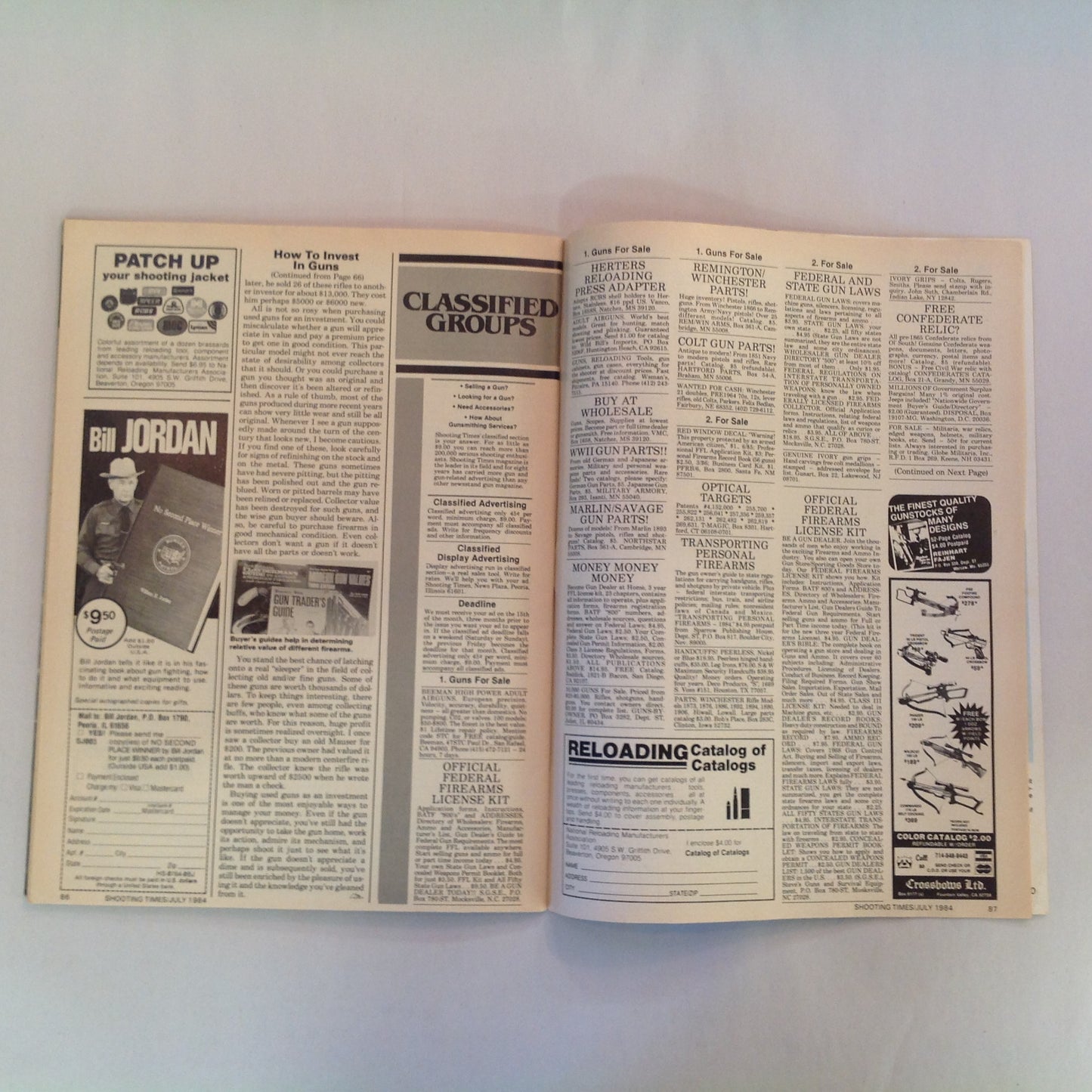 Vintage Jul 1984 Shooting Times Magazine Handgun Silhouette Ruger's No. 1 Rifles Handgun Scope Mounting Bishop Model Ten