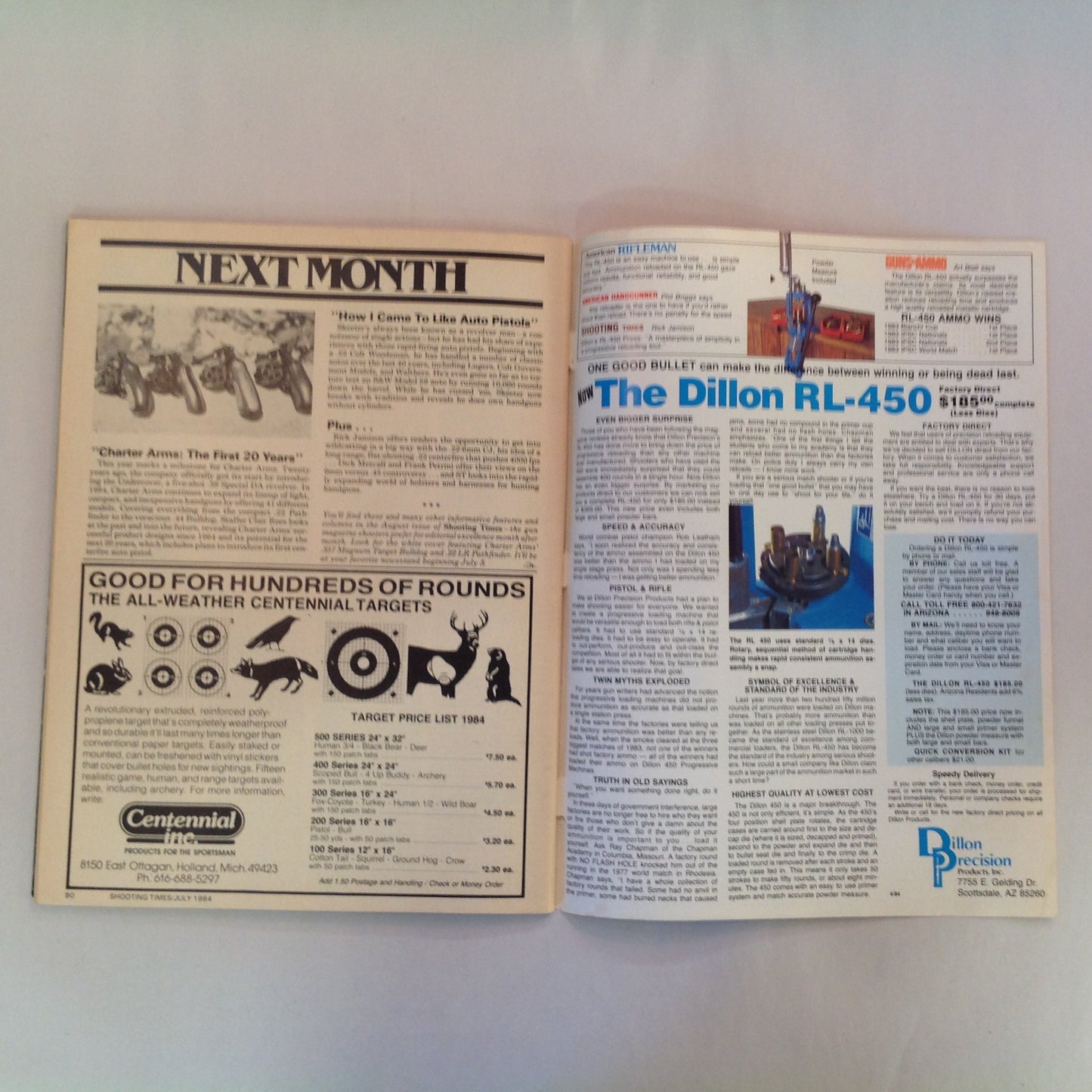 Vintage Jul 1984 Shooting Times Magazine Handgun Silhouette Ruger's No. 1 Rifles Handgun Scope Mounting Bishop Model Ten