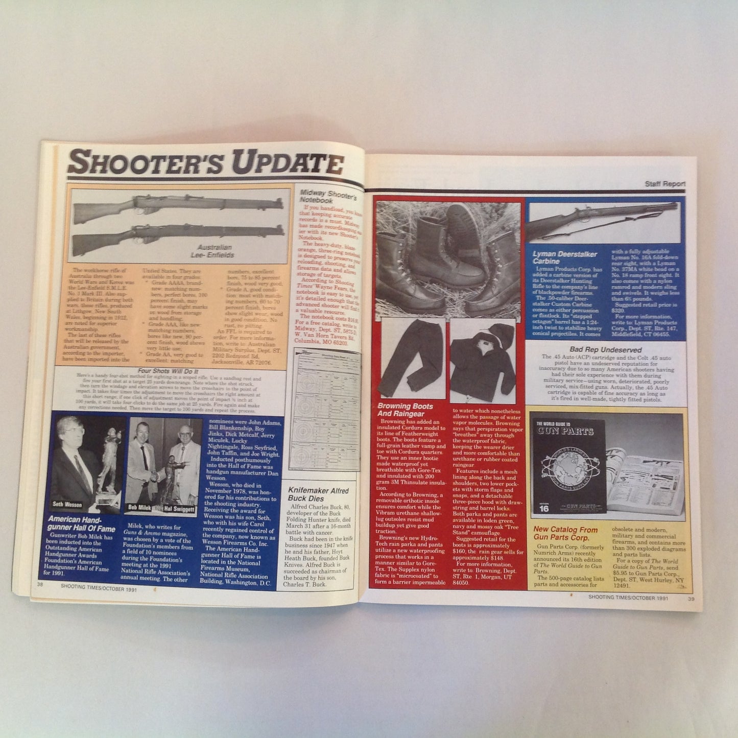 Vintage Oct 1991 Shooting Times Magazine Special Outdoor Section Top 10 Loads for Deer Hunting .22 Ammo