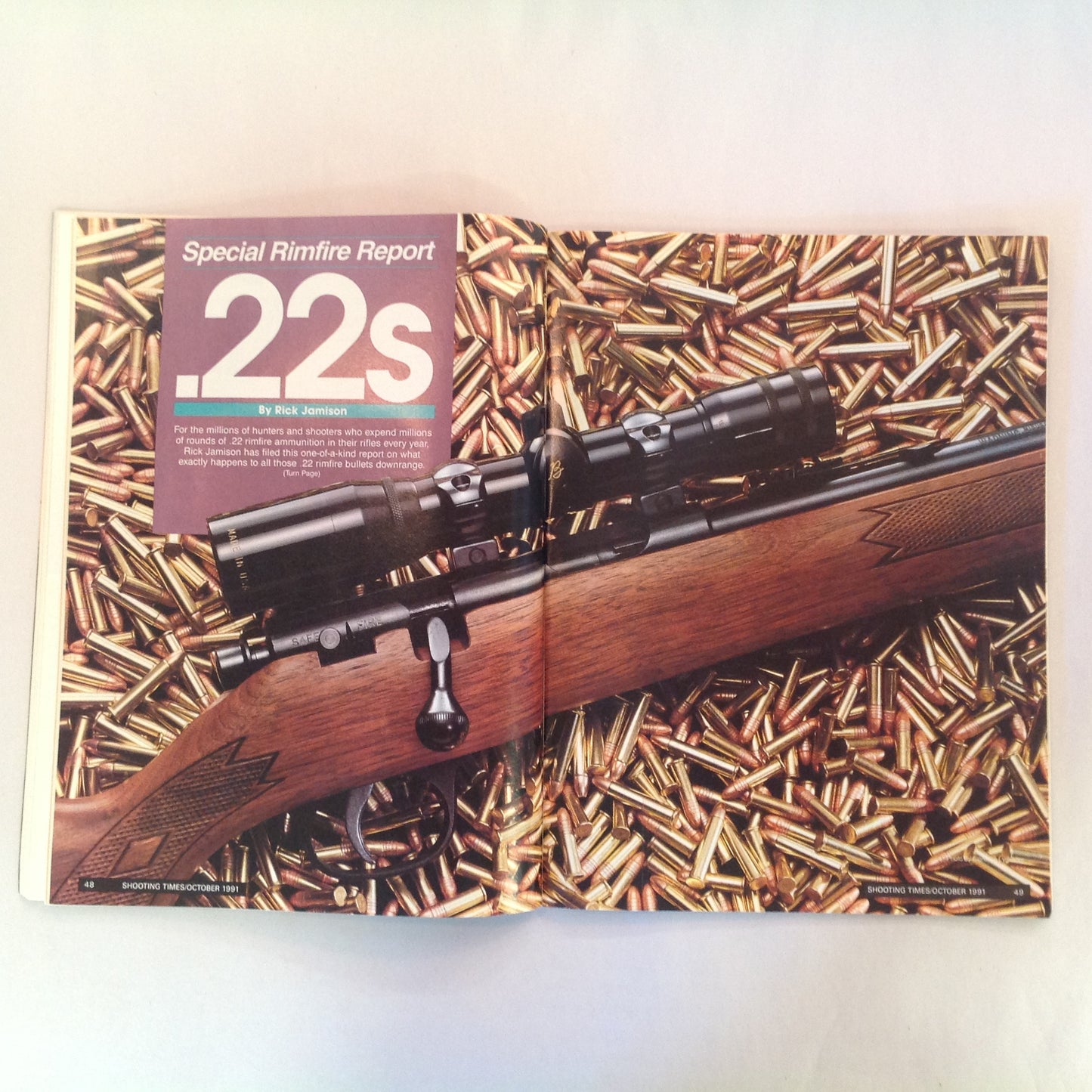 Vintage Oct 1991 Shooting Times Magazine Special Outdoor Section Top 10 Loads for Deer Hunting .22 Ammo