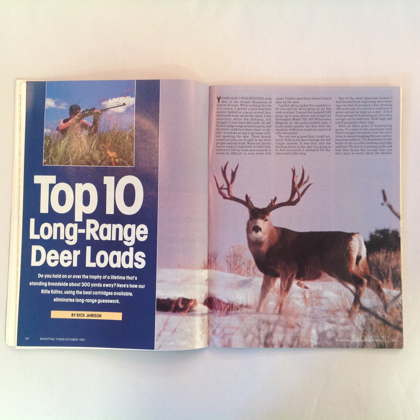 Vintage Oct 1991 Shooting Times Magazine Special Outdoor Section Top 10 Loads for Deer Hunting .22 Ammo