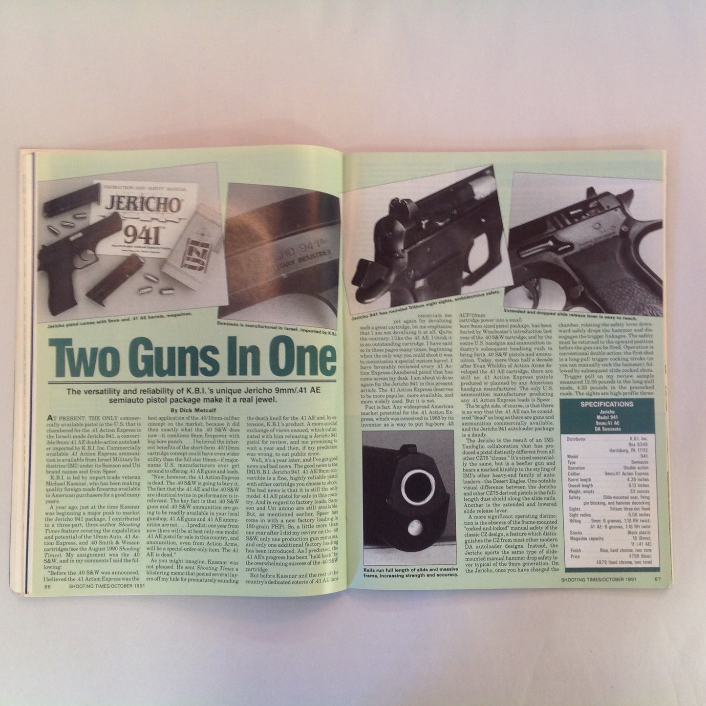 Vintage Oct 1991 Shooting Times Magazine Special Outdoor Section Top 10 Loads for Deer Hunting .22 Ammo