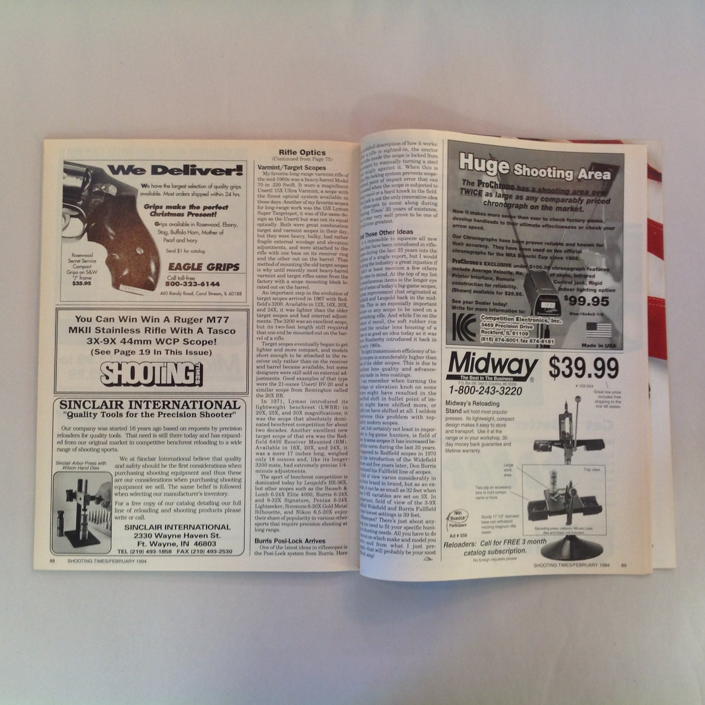 Vintage Feb 1995 Shooting Times Magazine Special Reloading Issue Bolt Rifle of the Century 35 Years Riflescope Breakthroughs