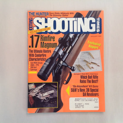 Vintage Jan 1992 Shooting Times .17 Rimfire Magnum Exclusive Report Bolt Rifle "Go Anywhere" Kit Guns